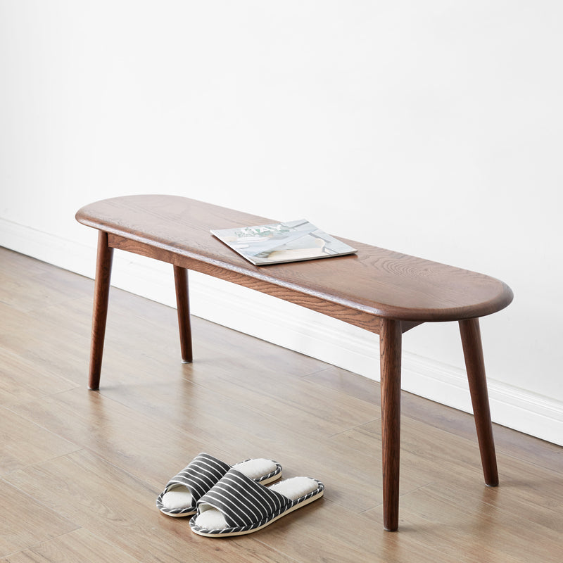 Astera | Solid Walnut Mid-Century Entryway, Mudroom, Bedroom Bench