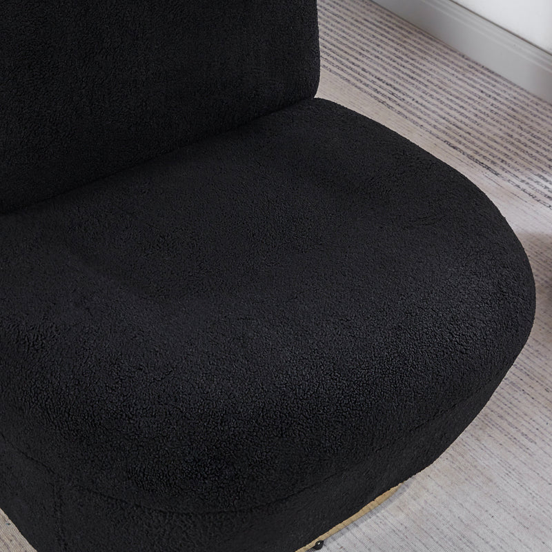 Chiara Swivel Accent Chair - Black Boucle