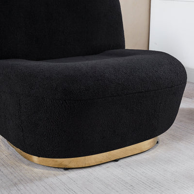Chiara Swivel Accent Chair - Black Boucle