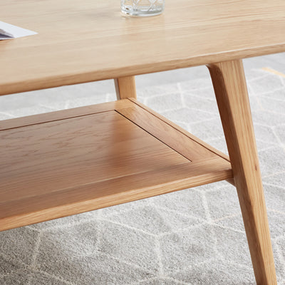 Sterra | Solid Oak Wood Mid-Century Coffee Table