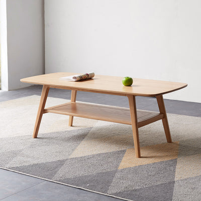 Sterra | Solid Oak Wood Mid-Century Coffee Table