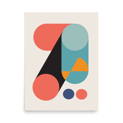 "Elevated Shapes" Mid Century Modern Art Print
