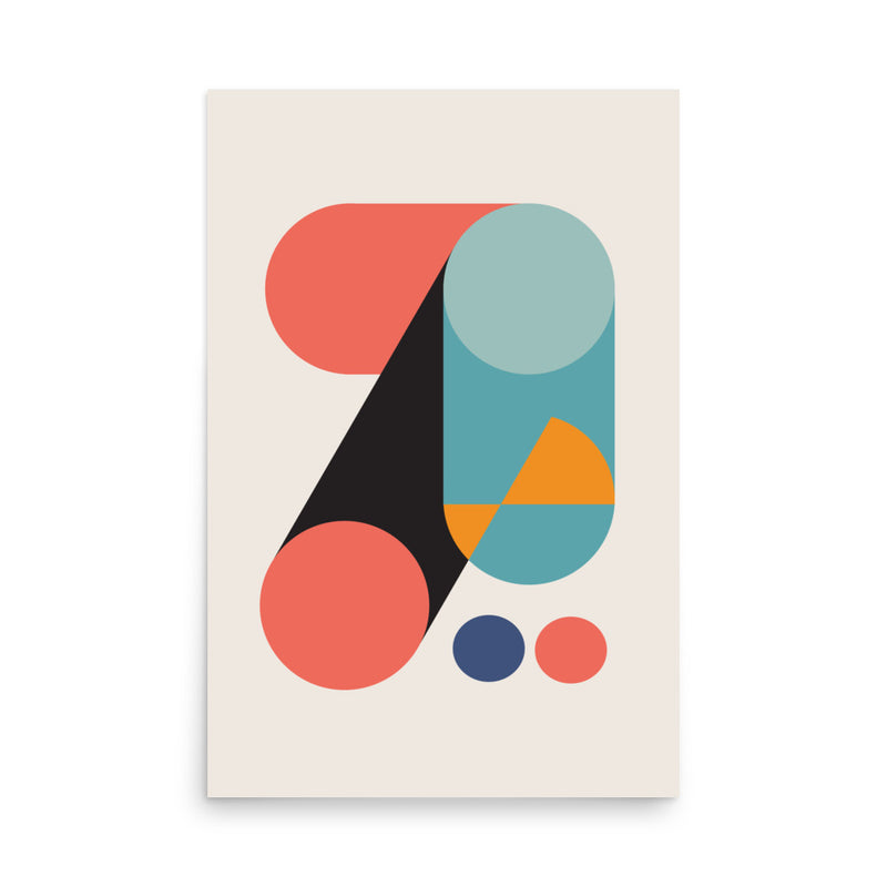 "Elevated Shapes" Mid Century Modern Art Print