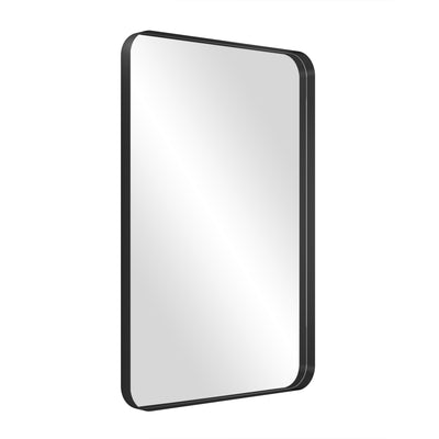 Siena Rectangle Wall Mirror - Black Metal