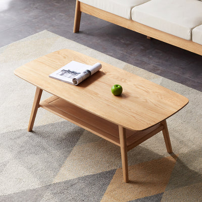 Sterra | Solid Oak Wood Mid-Century Coffee Table